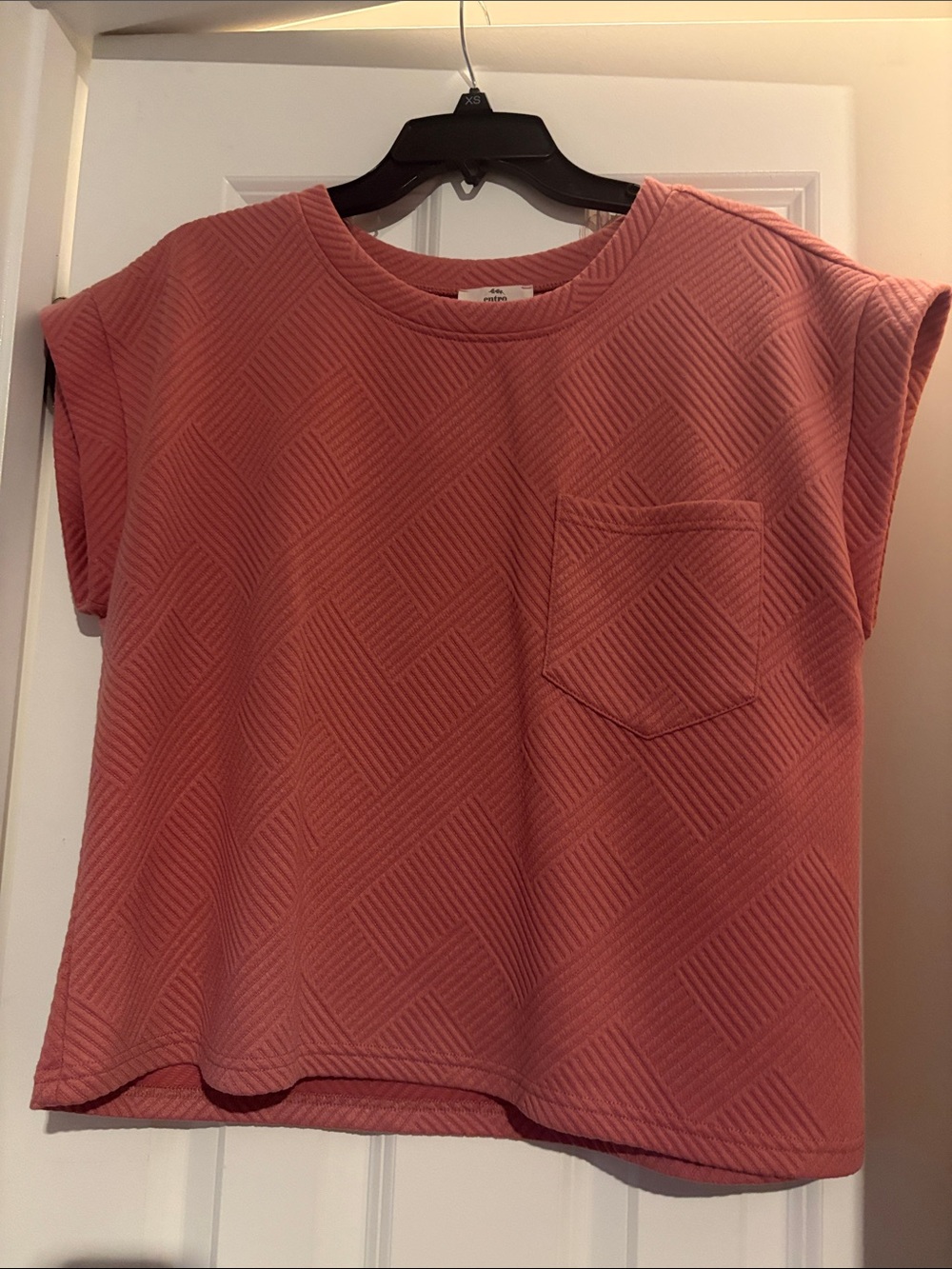 Women's Textured Short-Sleeve Pocket Top / shorts - Dusty Rose